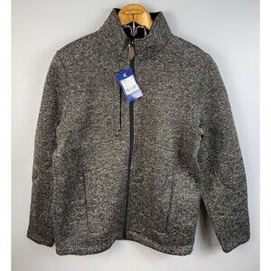 KNOSS Mens Size Medium Carbon Heather Gray Bonded Sweater Fleece Jacket New-Tags